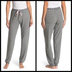 💕PJ SALVAGE💕 Pajama Pants ~ Striped Print Heather Grey Medium M NWT